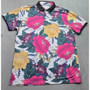 Pacsun Mens FLORAL POLO Medium Iconic Popular‎ Epic Hibiscus